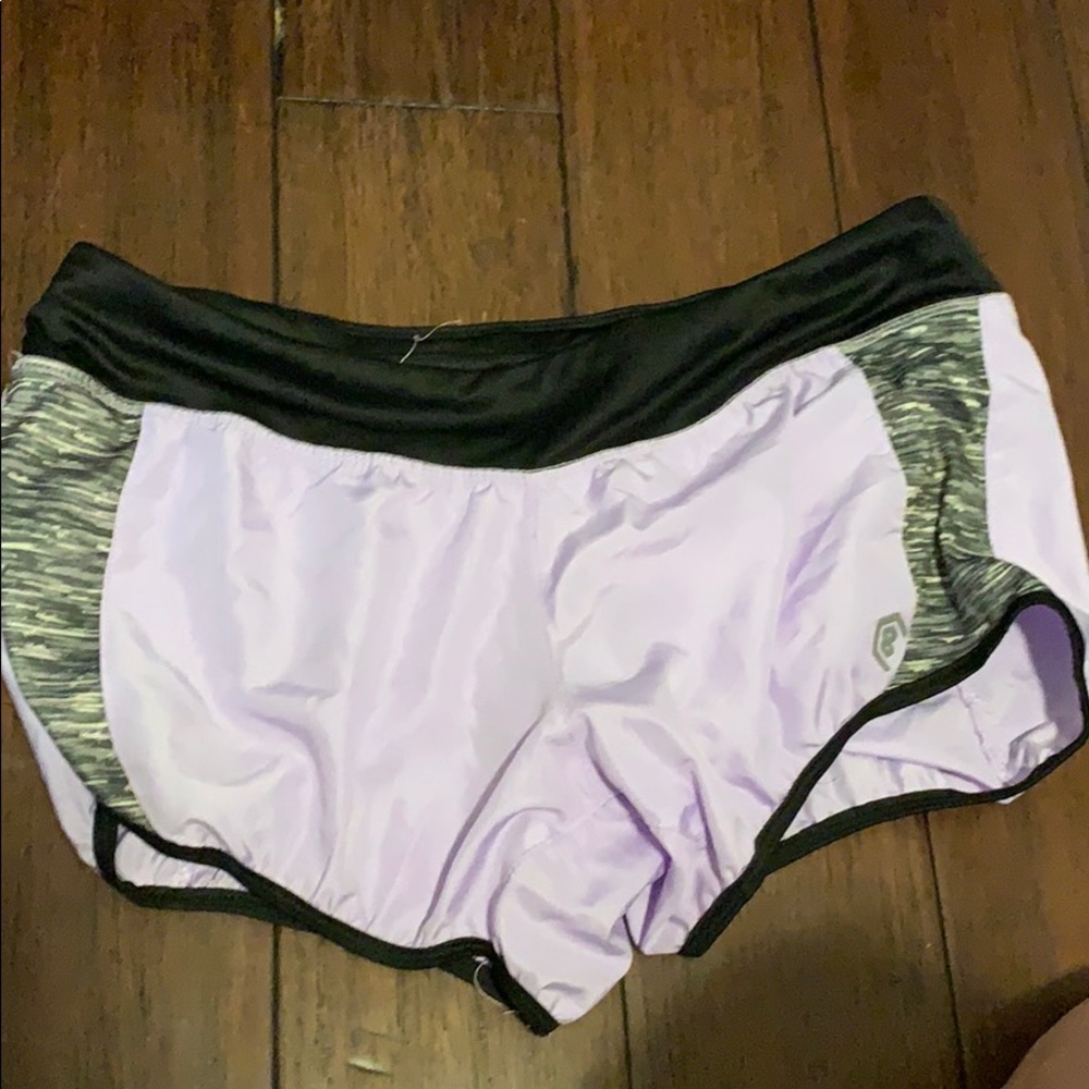 purple athletic shorts